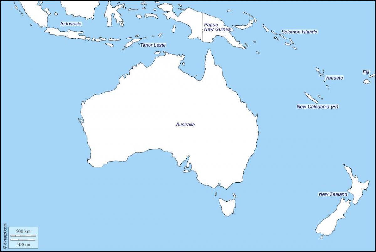 περίγραμμα χάρτη της αυστραλία και τη νέα ζηλανδία