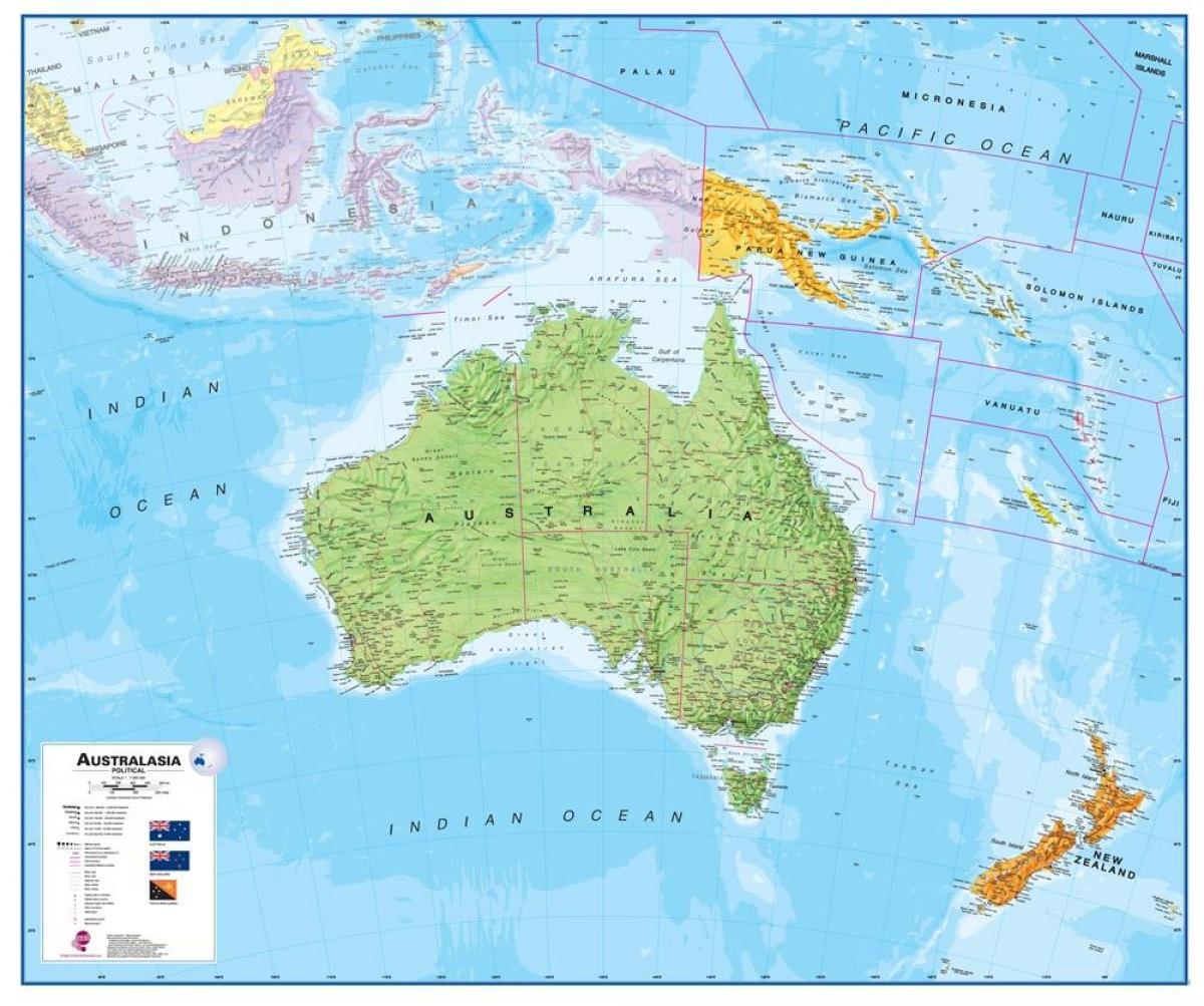 αυστραλία, νέα ζηλανδία εμφάνιση χάρτη