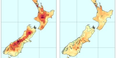 Χάρτης της νέας ζηλανδίας θερμοκρασία