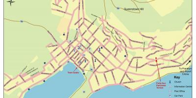 Δρόμο χάρτη του queenstown της νέας ζηλανδίας