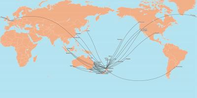 Η Air new zealand χάρτη της διαδρομής διεθνή