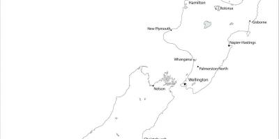 Νέα ζηλανδία χάρτη με τις πόλεις και κωμοπόλεις