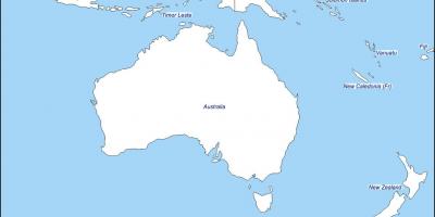 Περίγραμμα χάρτη της αυστραλία και τη νέα ζηλανδία
